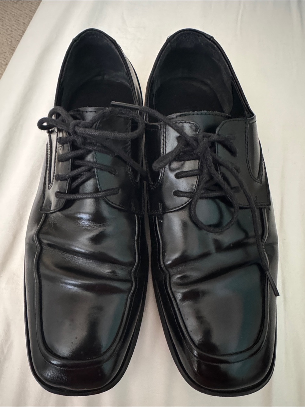 Stacy Adams Black Leather Lace-Up Derbys